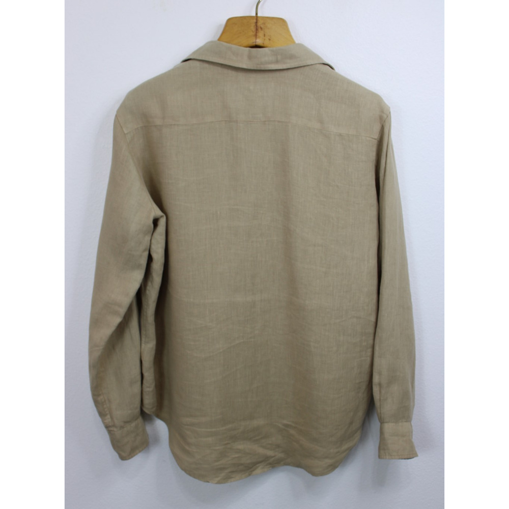 Frank & Eileen "Eileen" Sand Beige 100% Linen Button Up Shirt Women’s Small - Picture 8 of 8